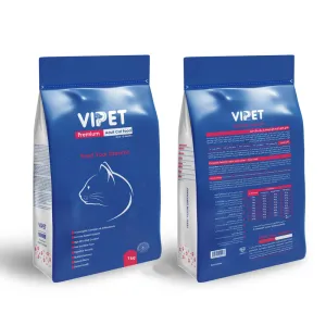 غذای خشک گربه بالغ مدل پرمیوم 1 کیلویی وی پت vipet