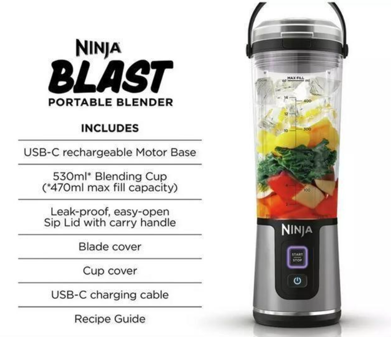 شیکر نینجا استوانه ای 151مدل blaste 530 ml
