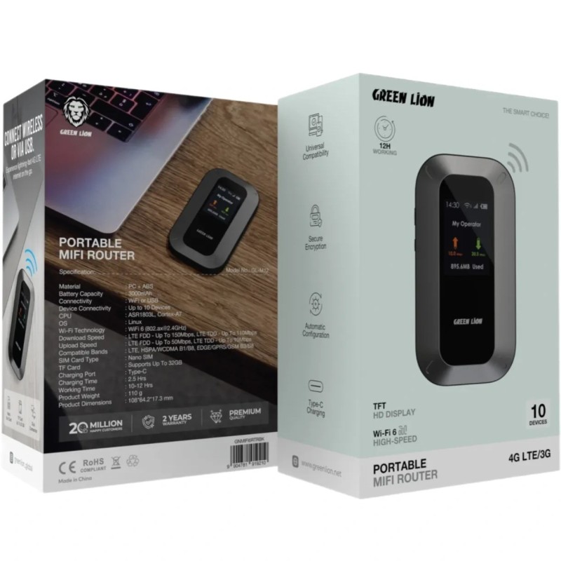 مودم قابل حمل 4G LTE گرین لاین مدل Portable Mifi Router GL-M12