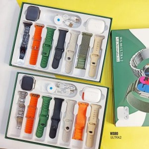 ساعت هوشمند WS-80 ULTRA3 به همراه ۷ بند و ایرپاد