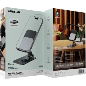 پایه نگهدارنده موبایل و تبلت گرین لاین مدل M5 تاشو آلومینیومی
