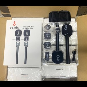 میکروفن وایرلس خبرنگاری C&amp;C دو عددی با پایه دستی