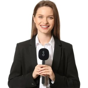 میکروفن وایرلس خبرنگاری C&amp;C دو عددی با پایه دستی
