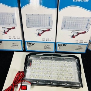 پروژکتور LED 50 وات 12 ولت DC مدل گیره‌دار با کلید روشن/خاموش