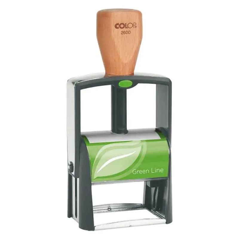 مهر اتوماتیک  کلوپ مدل Green Line 2600 | بدنه فلزی دسته چوبی