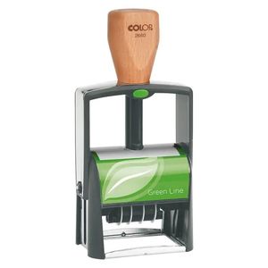مهر اتوماتیک تاریخ‌دار فارسی کلوپ مدل Green Line 2660 | بدنه فلزی دسته چوبی