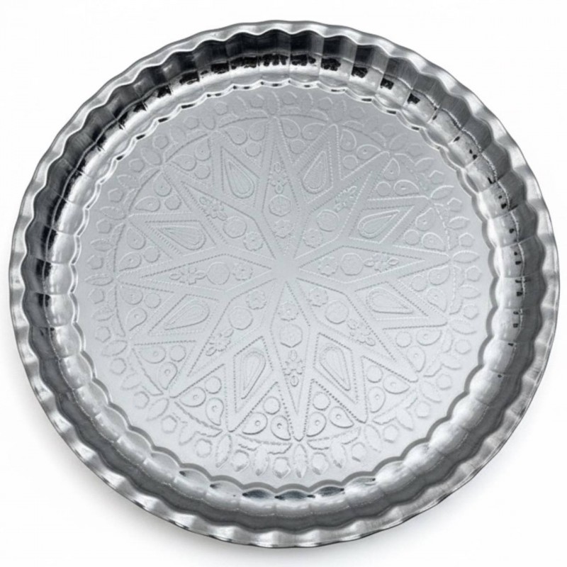 سینی استیل گرد مدل کنگره سایز ۴۰