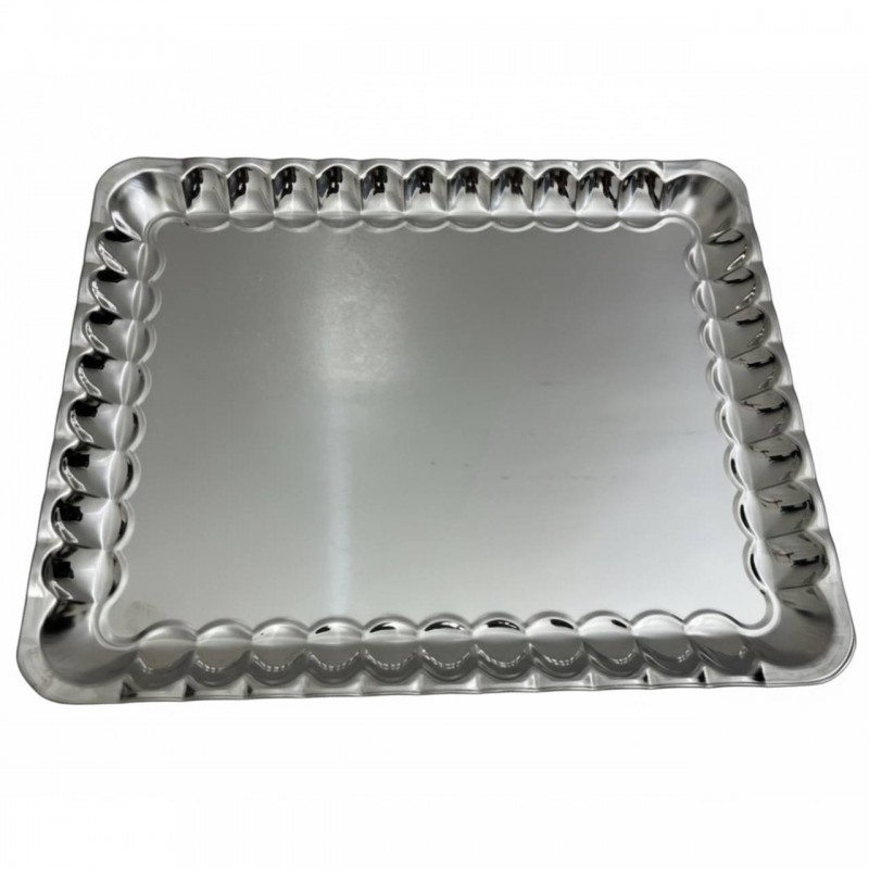 سینی استیل مستطیل مدل کنگره سایز ۵