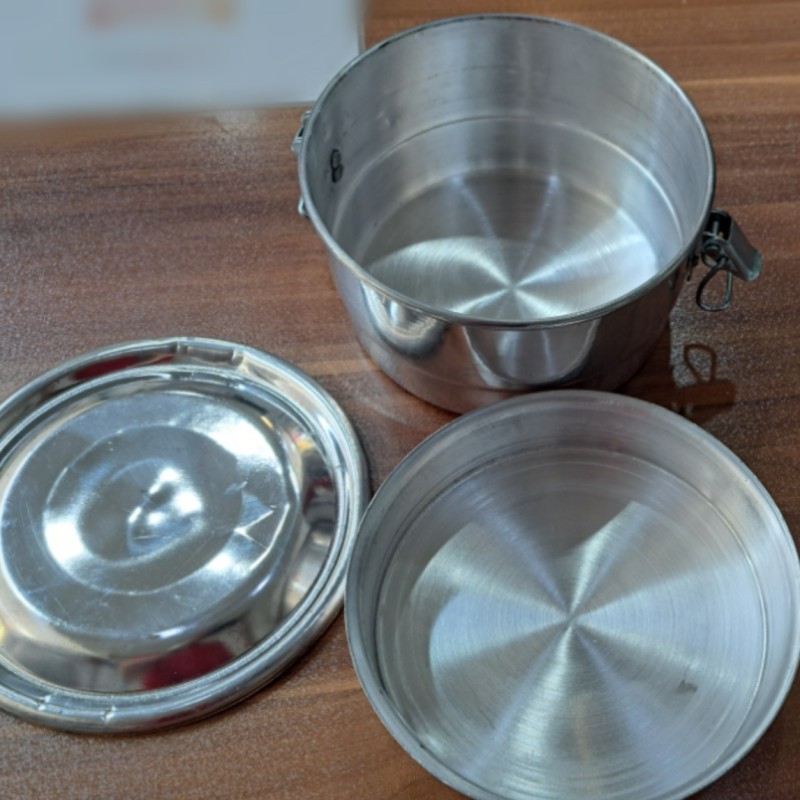 ظرف غذا ( لانچ باکس ) آلومینیوم مهدی مدل طبقه دار گرد