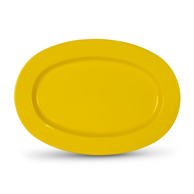 دیس مرغ خوری رنگی (زرد) ملامین