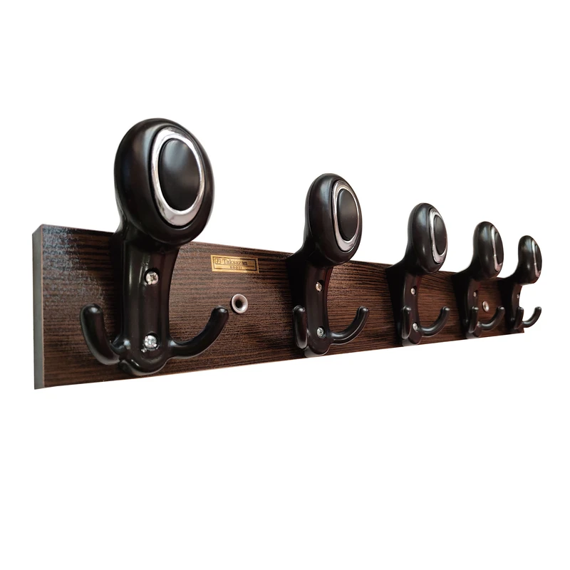 دیوارکوب(آویز) لباس  ۵ شاخه چوبی