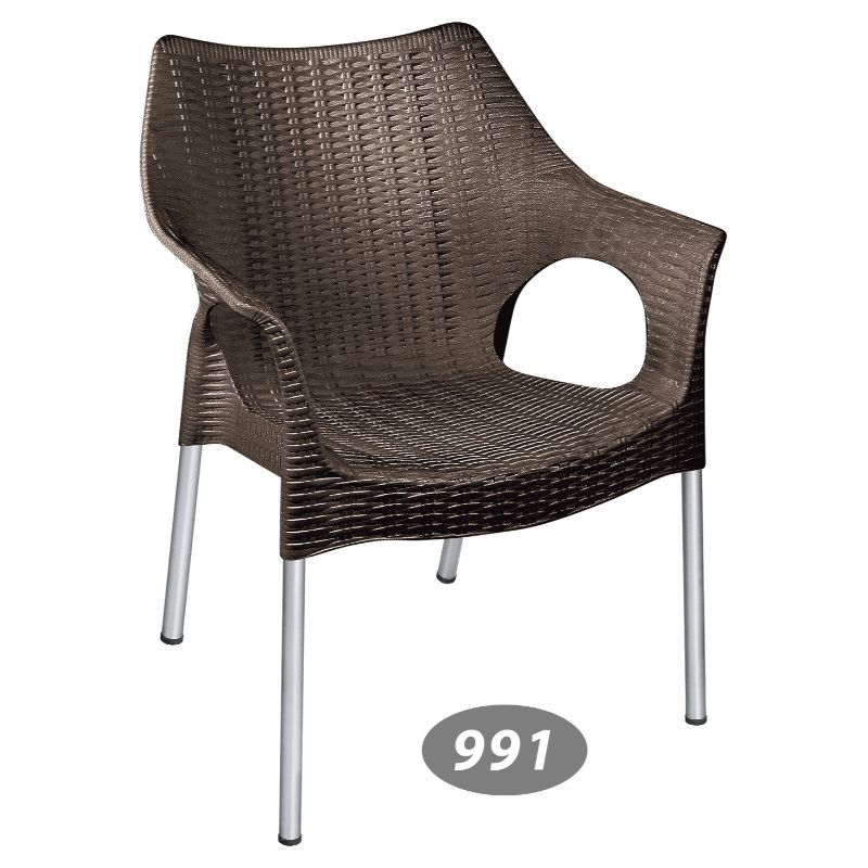 صندلی پایه فلزی دسته دار حصیر بافت ناصر