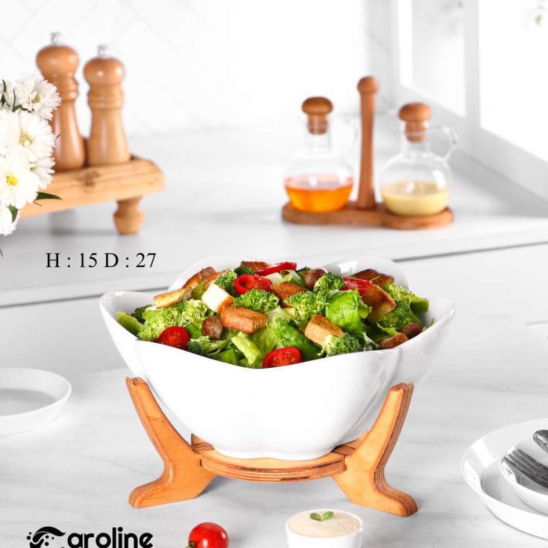 سالاد خوری پایه چوبی لاله کارولین