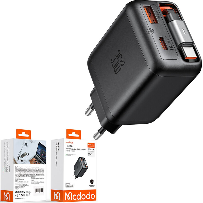شارژر دیواری 35 وات مک دودو MCDODO مدل CH-1280 تایپ سی و USB