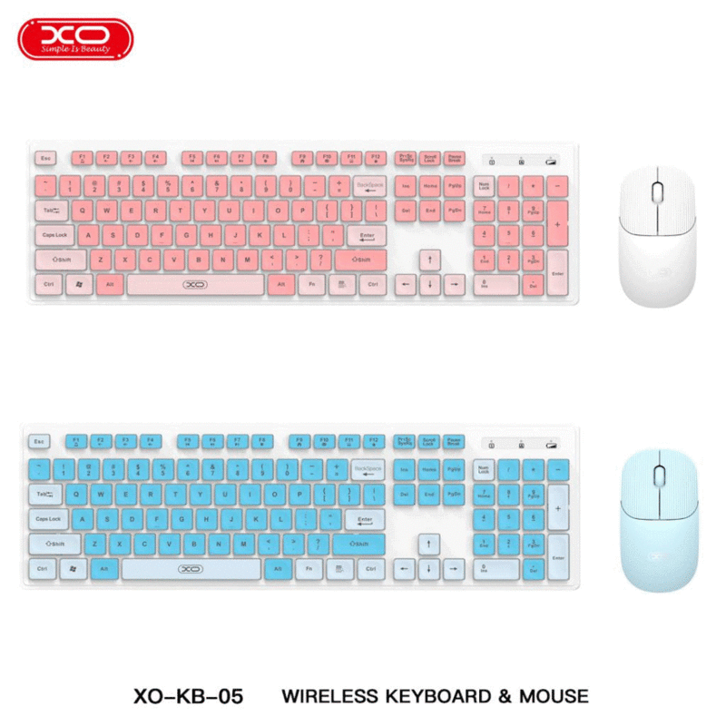 کیبورد و ماوس بی سیم ایکس او مدل KB-05