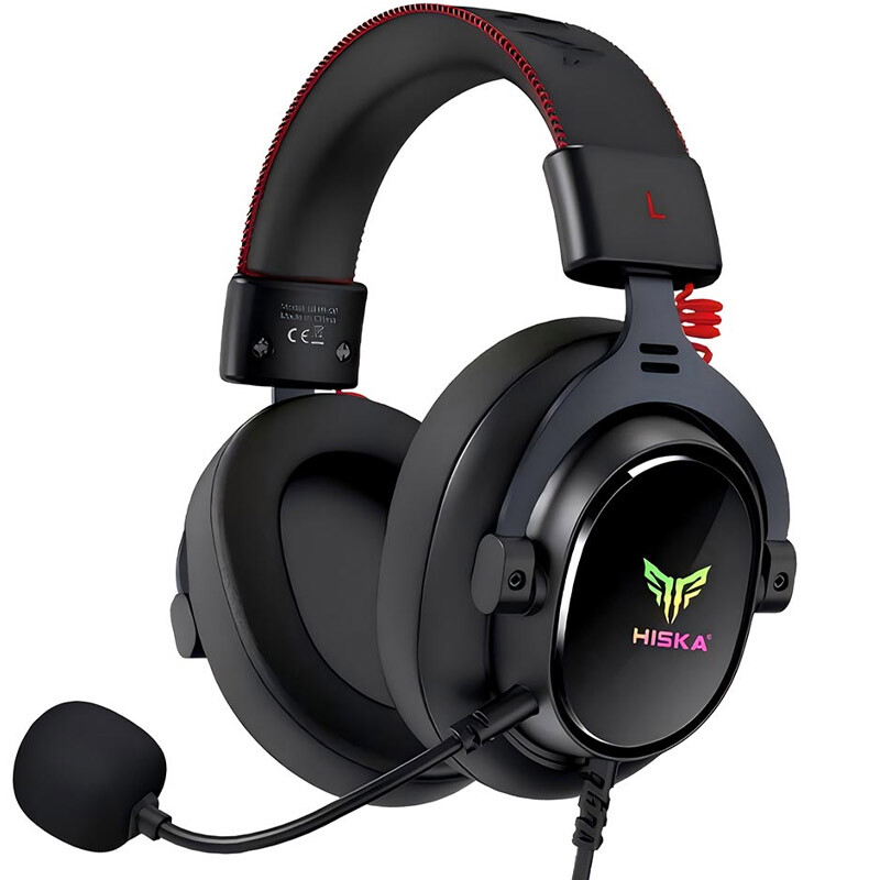 هدفون و هدست گیمینگ سیمی هیسکا مدل GHR-08‎ با نورپردازی RGB