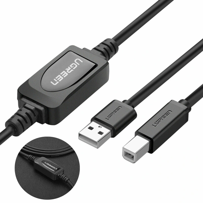 کابل پرینتر USB 3.0 یوگرین UGreen مدل US122 – 10374 طول 10 متر