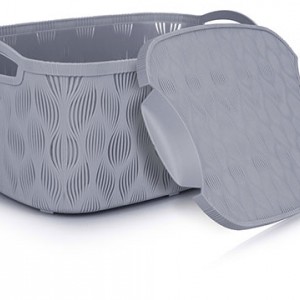 سبد رخت بیضی 27 لیتری درب دار فلورا هوم کت