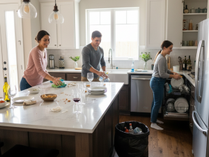 ۵ ترفند برای تمیز کردن سریع آشپزخانه بعد از مهمانی