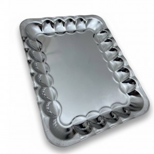 سینی استیل مستطیل مدل کنگره