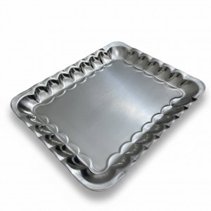 سینی استیل مستطیل مدل کنگره سایز ۲