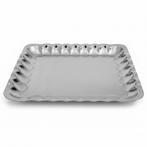 سینی استیل مستطیل مدل کنگره سایز ۳