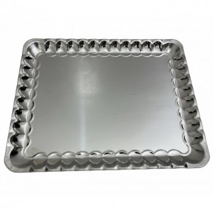 سینی استیل مستطیل مدل کنگره سایز ۵