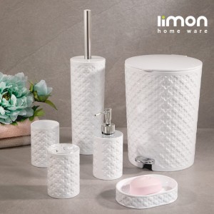 ست سرویس بهداشتی لیمون مدل طرح گل ۶ پارچه