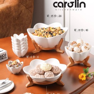 سالاد خوری پایه چوبی لاله کارولین
