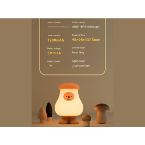 چراغ خواب فانتزی رومیزی شارژی MUID Mushroom Boy Night Lamp H-L
