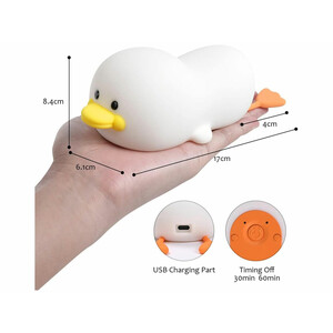 چراغ خواب سیلیکونی شارژی طرح اردک Duck LED Night Lamp Silicone USB Rechargeable Sleeping light ZD-31