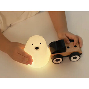 چراغ خواب رومیزی فانتزی قابل شارژ MUID white bear pat lamp silicone
