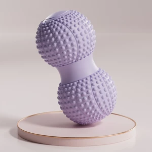 Fascial peanut ball for foot massage, spinal muscle relaxation, double ball for hip, back, and leg acupoint stimulation, yoga massage ball.