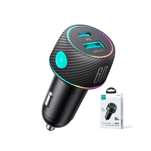 شارژر فندکی فست شارژ ماشین تایپ سی 60 وات جویروم CCN01