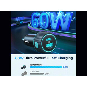 شارژر فندکی فست شارژ ماشین تایپ سی 60 وات جویروم