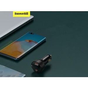 شارژر فندکی فست شارژ ماشین دو پورت 100 وات بیسوس