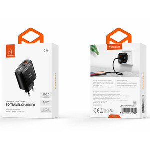 آداپتور فست شارژ 20 وات مک‌دودو Mcdodo CH-717 USB-C/USB-A LED Adapter