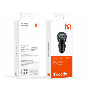 شارژر فندکی سریع تایپ سی و یو اس بی 38 وات مک دودو Mcdodo USB PD Type-C Quick Car Charger 38W CC-597