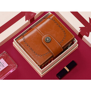 خرید کیف دستی زنانه چرمی تاشو IOS/Aiguoshi Cowhide women's folding wallet 2045