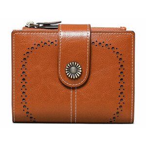 کیفیت کیف پول زنانه چرمی تاشو IOS/Aiguoshi Cowhide women's folding wallet 2045