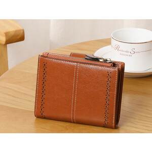 قیمت کیف پول زنانه چرمی تاشو IOS/Aiguoshi Cowhide women's folding wallet 2045