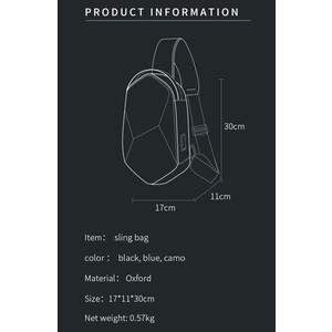 کوله تک بند منشوری با ظرفیت 7.9 اینچ دارای پورت USB 3.0 بانگه BANGE BG-7213 PRISM CROSSBODY BAG (9.7")
