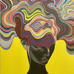 تابلو نقاشی رنگ روغن طرح mushrooms side effect