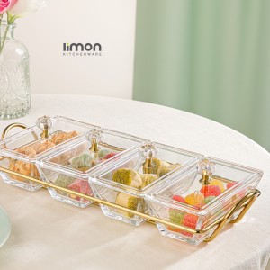 اردورخوری شیشه ای مستطیل استنددار چهارخانه با درب اکرولیک