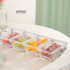اردورخوری شیشه ای مستطیل استنددار چهارخانه با درب اکرولیک
