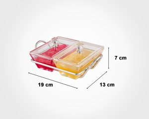 اردورخوری شیشه ای مستطیل استنددار دو خانه با درب اکرولیک