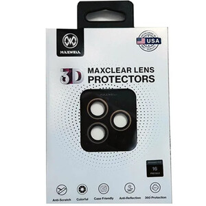 محافظ لنز دوربین آیفون 16 پرومکس مکسول Maxwell مدل Maxclear 3D