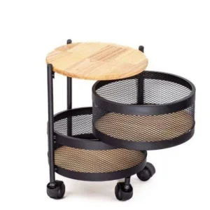 سبد سیب زمینی و پیاز مدل توری متحرک چرخدار  2 طبقه