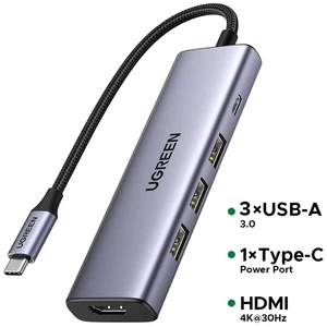 هاب تایپ سی یوگرین UGREEN مدل CM511-15596‎ با 5 پورت