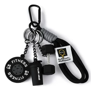 جاکلیدی ورزشی مدل dumbbell shaker weight طرح وزنه، شیکر و دمبل